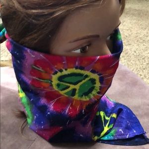 Bandana peace sign hair or face bandana boho